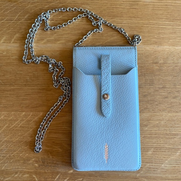Thacker Leather Blue Phone Wallet - Picture 1 of 5